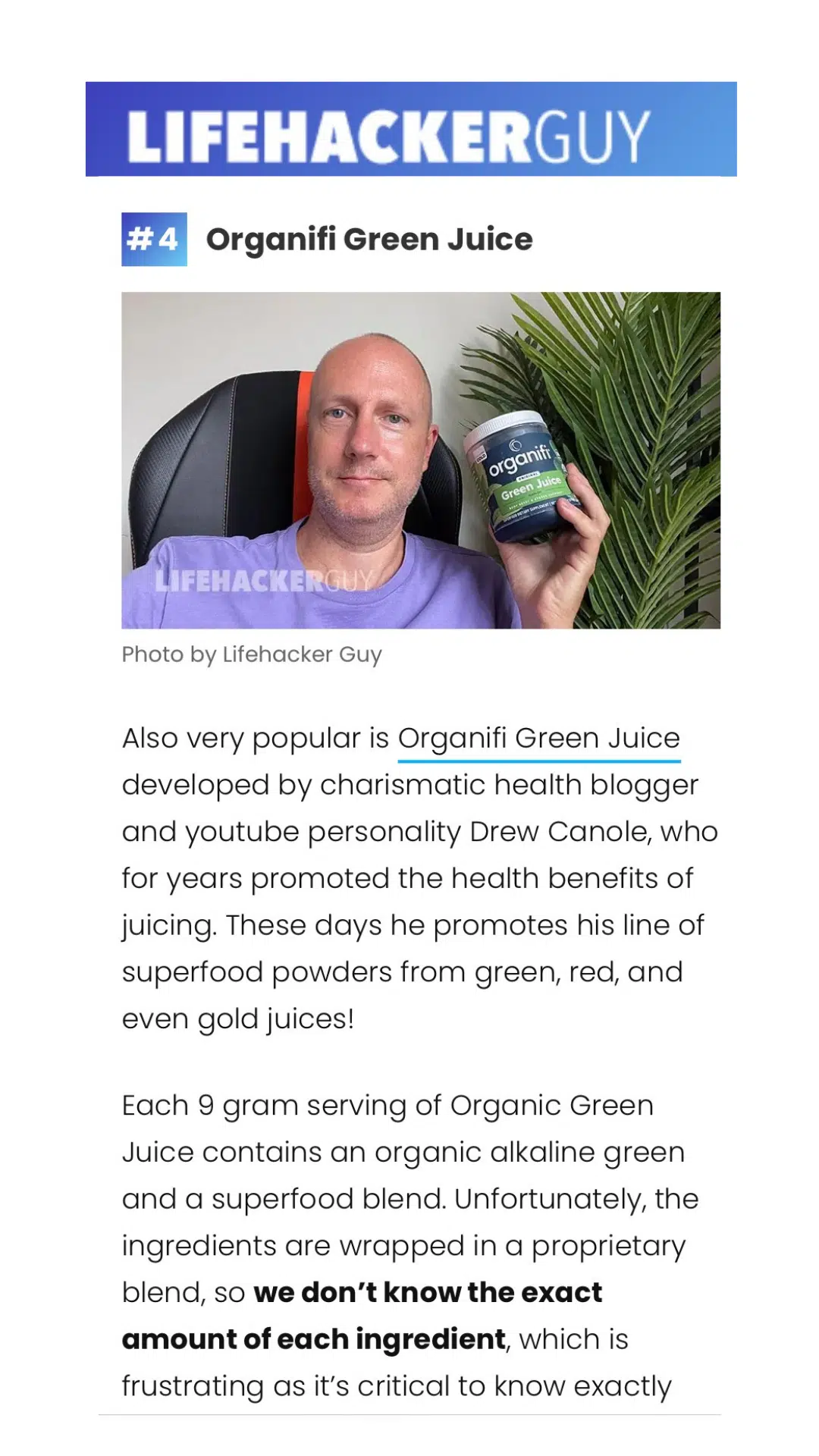 Lifehacker Guy X Organifi Review 1